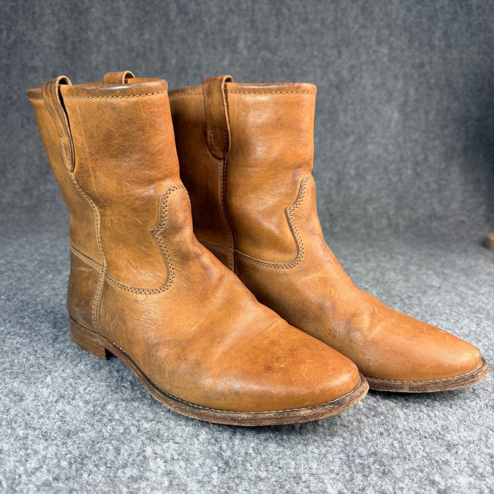 Isabel Marant Womens Tan Brown Leather Western Mid Calf Boots Size 40